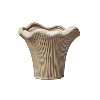 Obal kulatý atypický porcelánový KANTARELL se zvlněným okrajem béžový 25cm