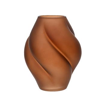 Váza skleněná kulatá spirála sv.hnědá 20cm