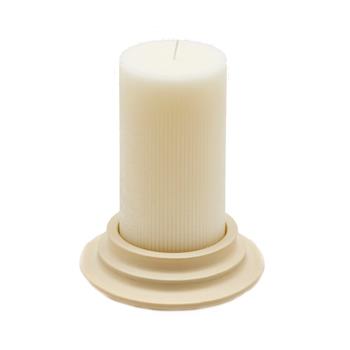 Svíčka vonná válcová Vanilla s betonovým podstavcem krémová 15cm